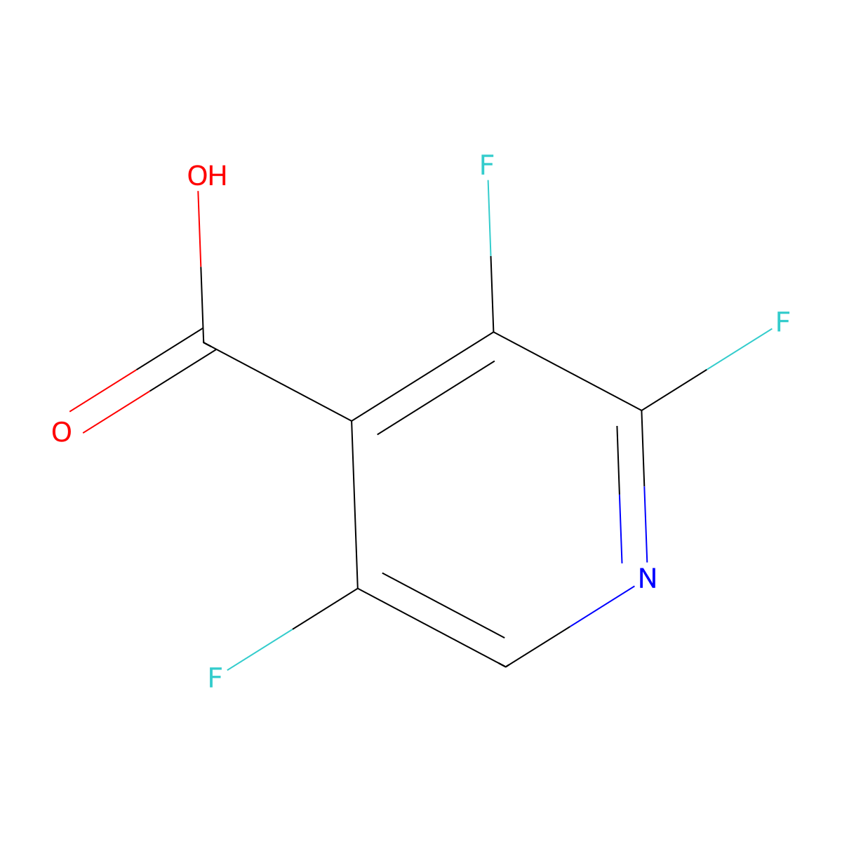 2,3,5-Trifluoropyridine-4-carboxylic acid molecular structure, CAS 675602-91-2