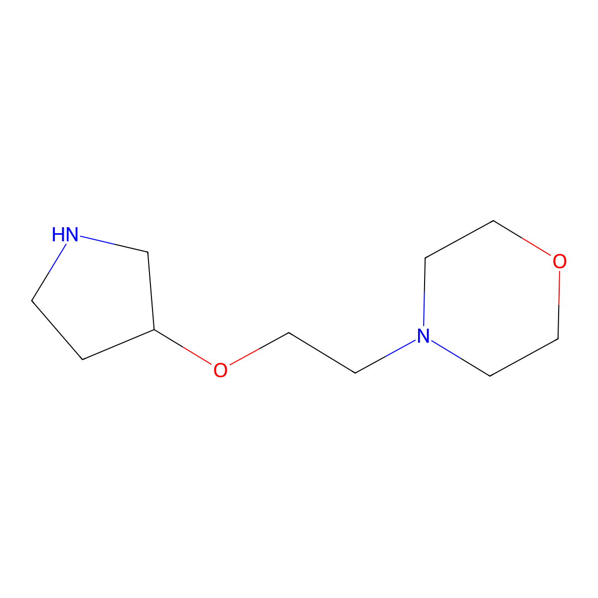 4-[2-(Pyrrolidin-3-yloxy)ethyl]morpholine molecular structure, CAS 67563-58-0