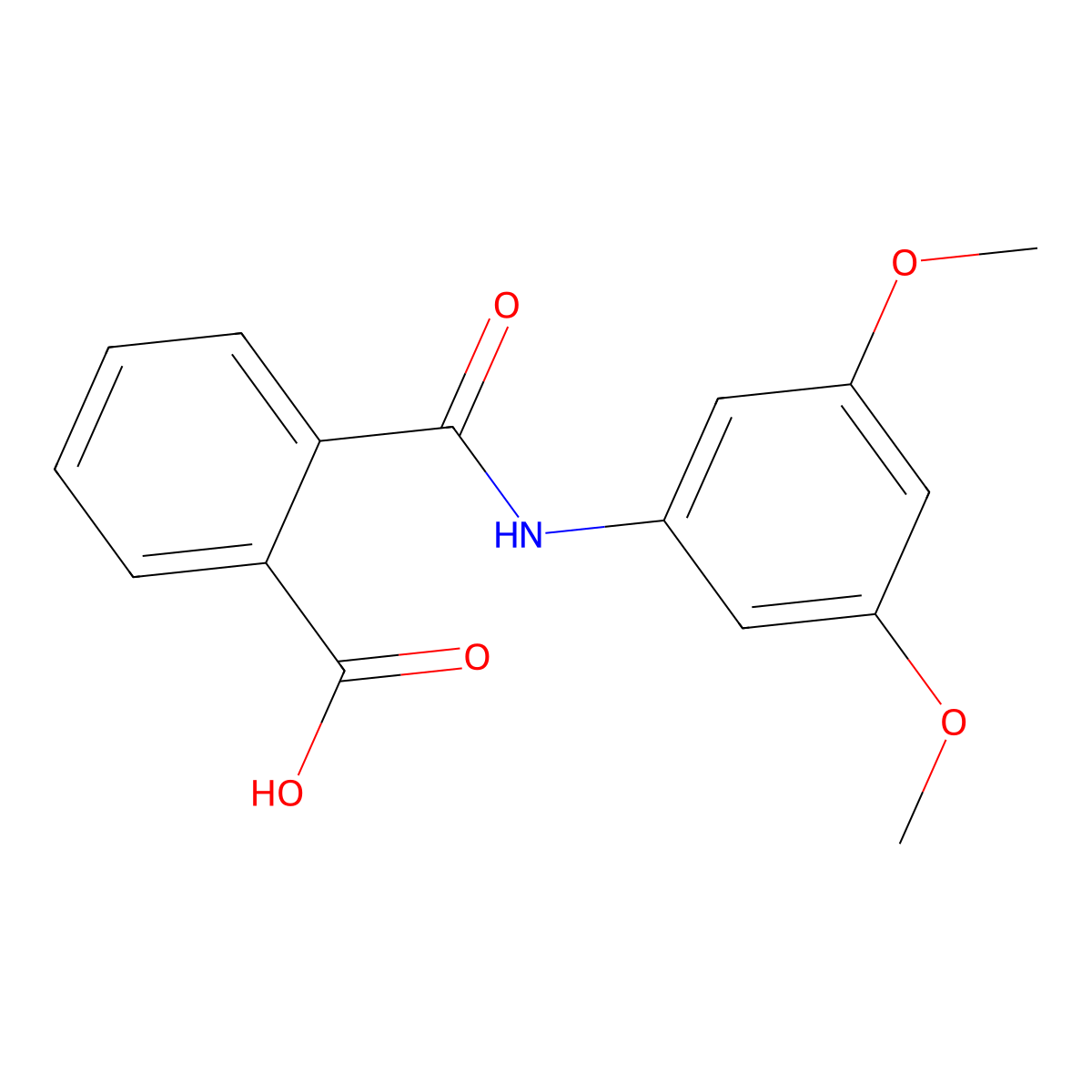 2-[(3,5-Dimethoxyphenyl)carbamoyl]benzoic acid molecular structure, CAS 67563-92-2