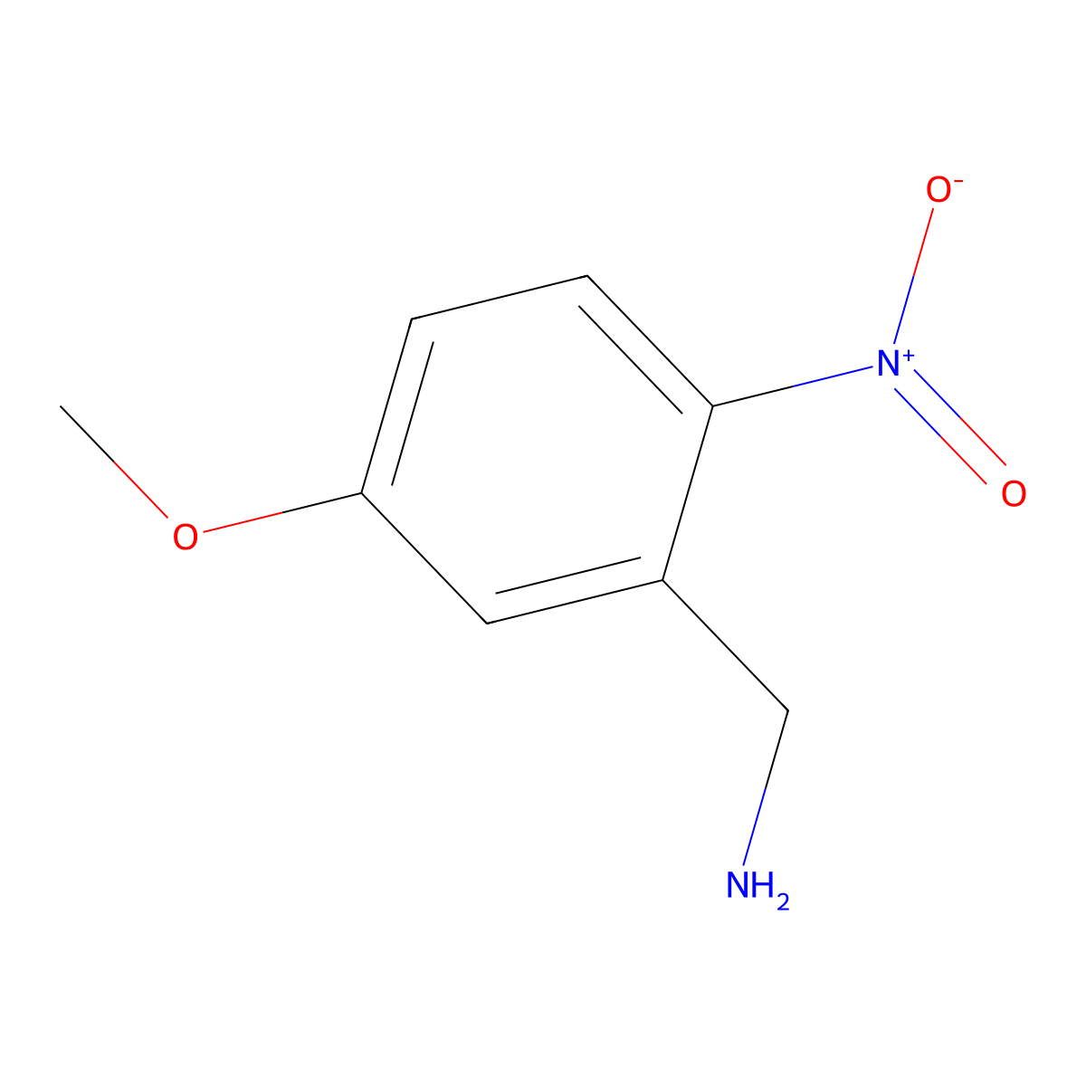 (5-Methoxy-2-nitrophenyl)methanamine molecular structure, CAS 67567-42-4
