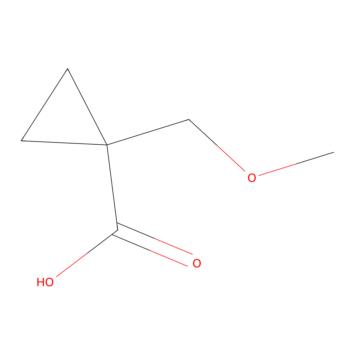 1-(Methoxymethyl)cyclopropane-1-carboxylic acid molecular structure, CAS 67567-55-9