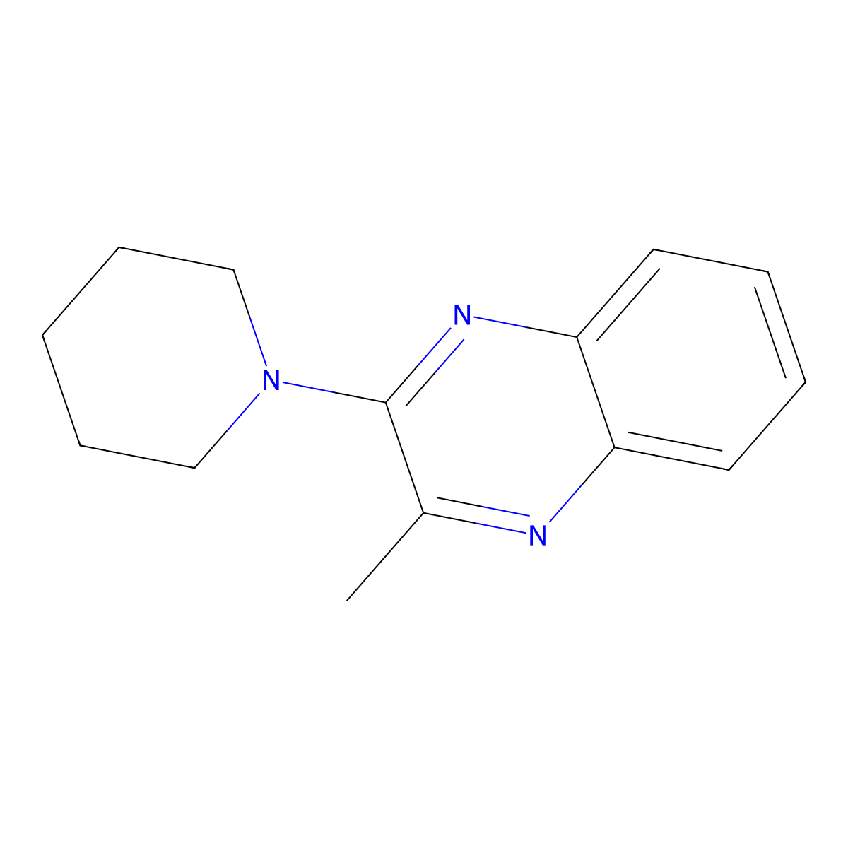2-Methyl-3-(piperidin-1-yl)quinoxaline molecular structure, CAS 67570-83-6