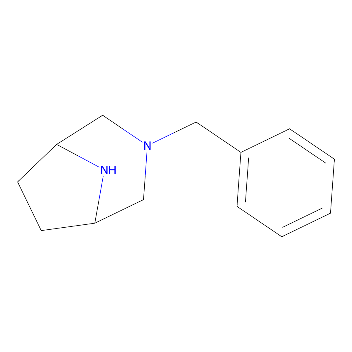 3-Benzyl-3,8-diazabicyclo[3.2.1]octane molecular structure, CAS 67571-90-8