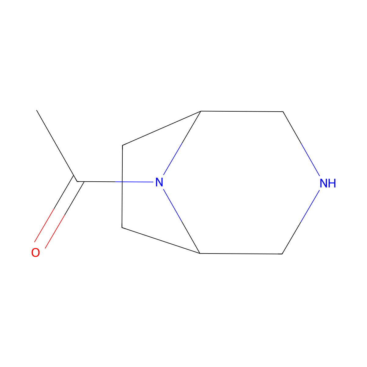 1-(3,8-Diazabicyclo(3.2.1)octan-8-yl)ethan-1-one molecular structure, CAS 67572-28-5