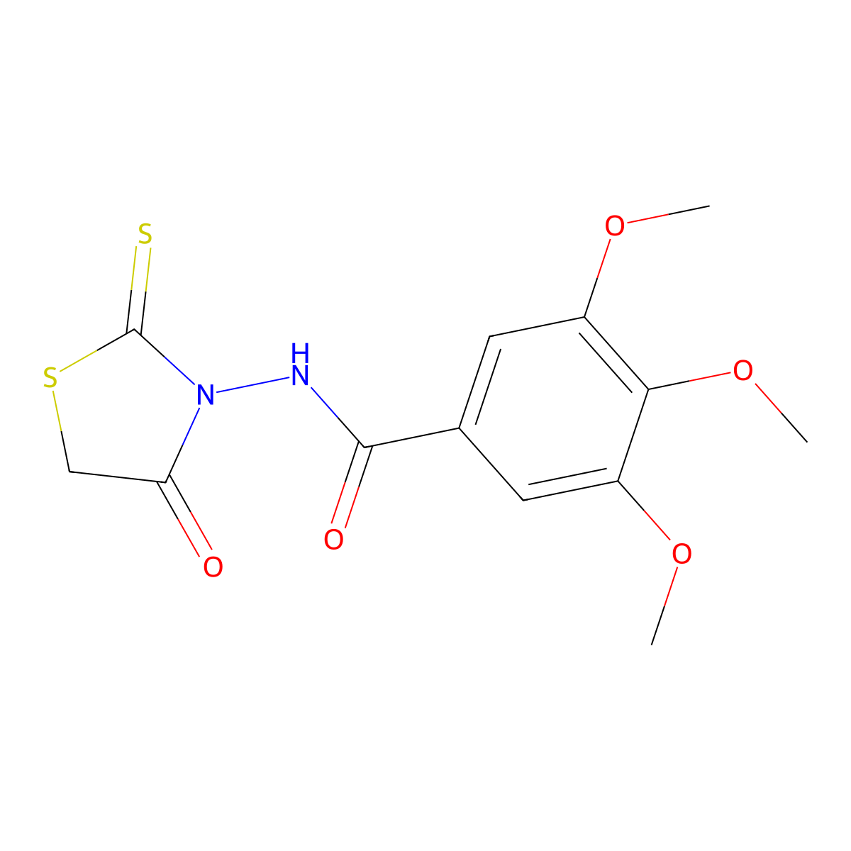 3,4,5-trimethoxy-N-(4-oxo-2-sulfanylidene-1,3-thiazolidin-3-yl)benzamide molecular structure, CAS 67572-50-3