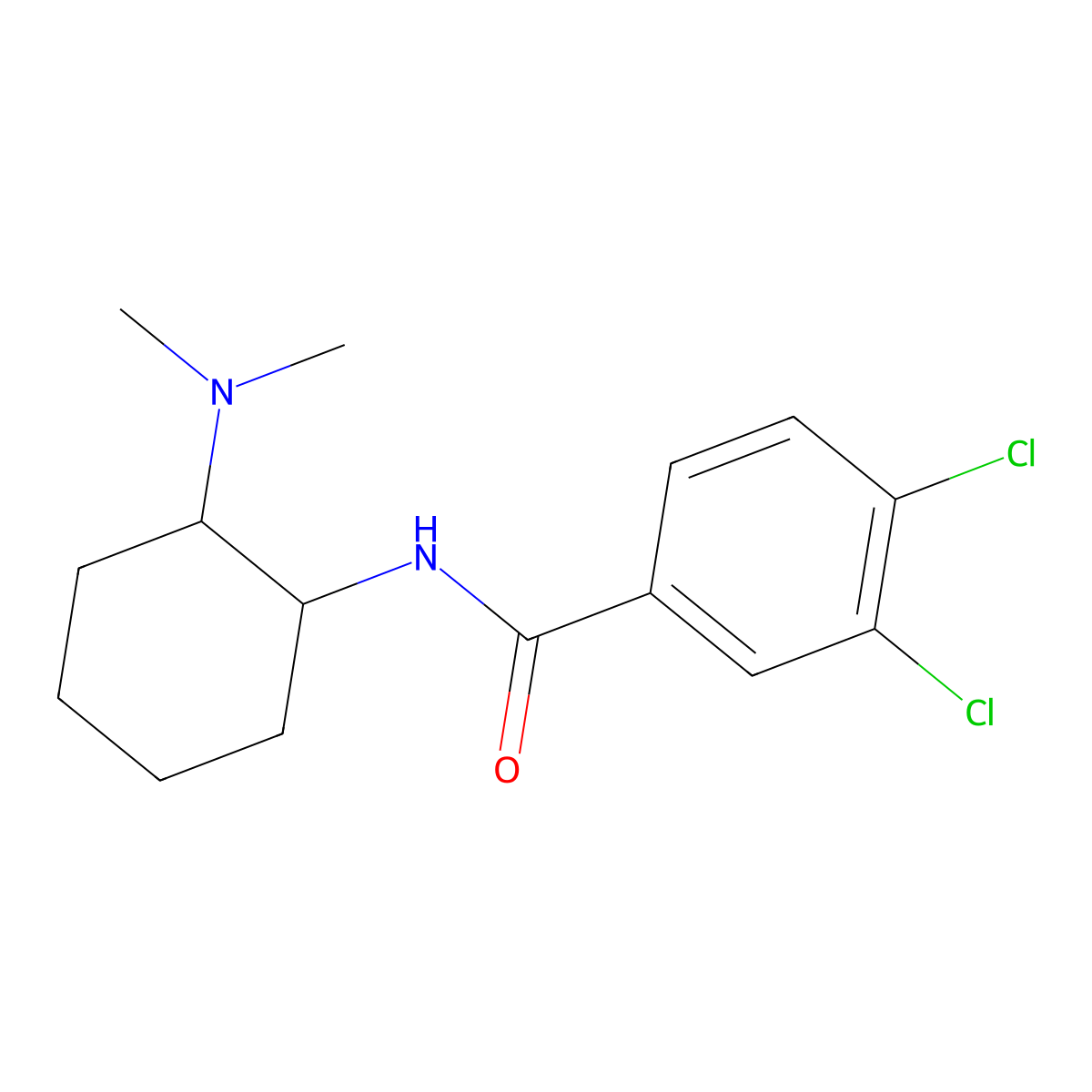 3,4-dichloro-N-[(1R,2R)-2-(dimethylamino)cyclohexyl]benzamide molecular structure, CAS 67579-13-9