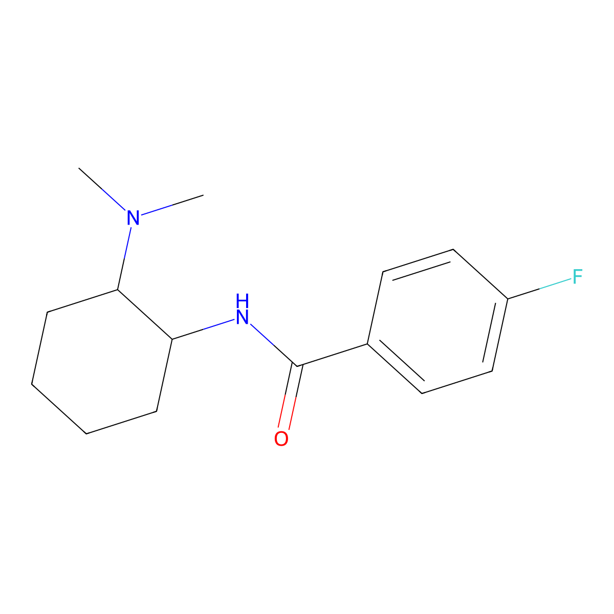 trans-N-[2-(dimethylamino)cyclohexyl]-4-fluoro-benzamide molecular structure, CAS 67579-18-4