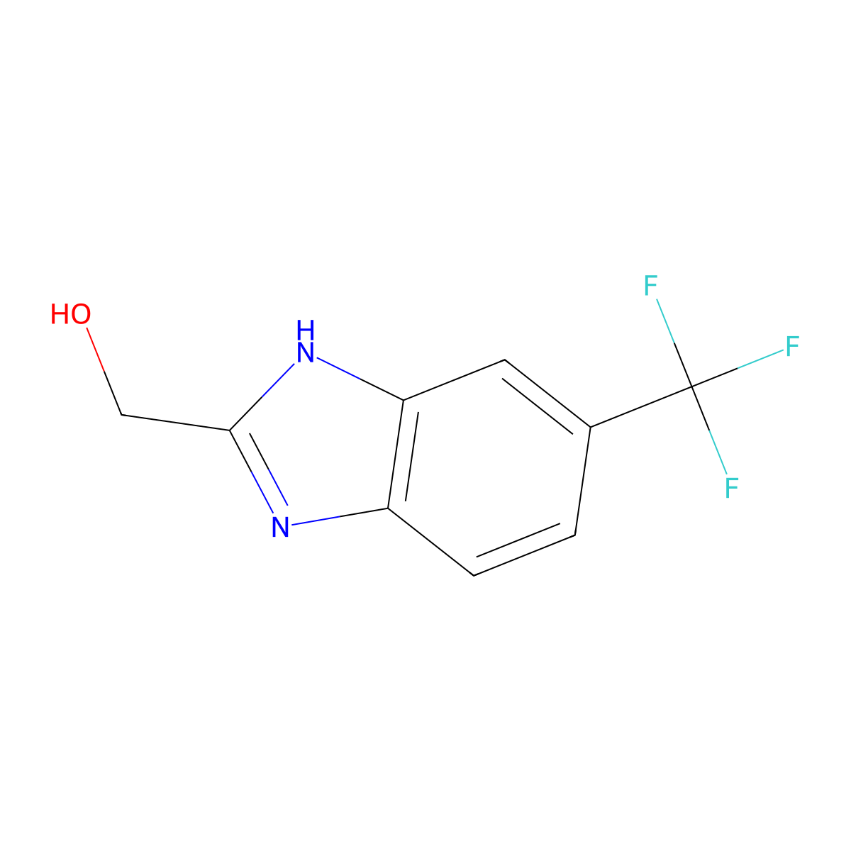 (5-(Trifluoromethyl)-1H-benzo[d]imidazol-2-yl)methanol molecular structure, CAS 6758-34-5
