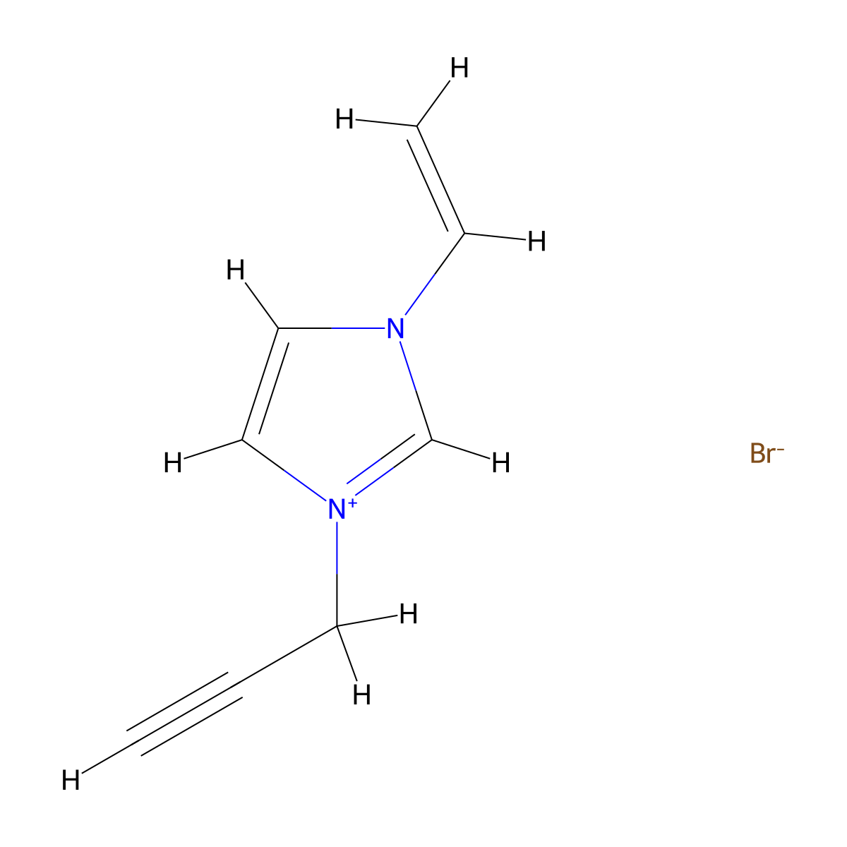 3-(Prop-2-yn-1-yl)-1-vinyl-1H-imidazol-3-ium bromide molecular structure, CAS 675820-62-9