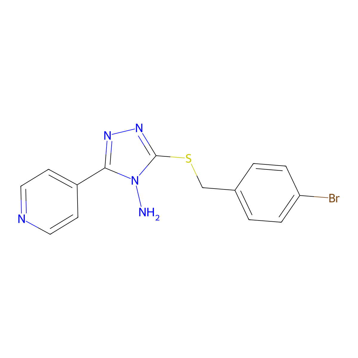 3-[(4-Bromophenyl)methylthio]-5-(4-pyridyl)-1,2,4-triazole-4-ylamine molecular structure, CAS 675826-33-2