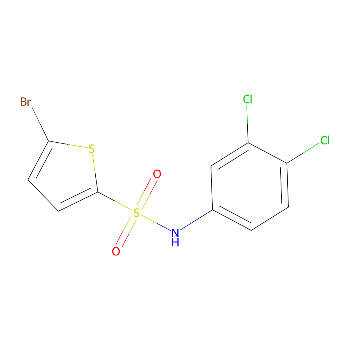 5-bromo-N-(3,4-dichlorophenyl)thiophene-2-sulfonamide molecular structure, CAS 675826-48-9