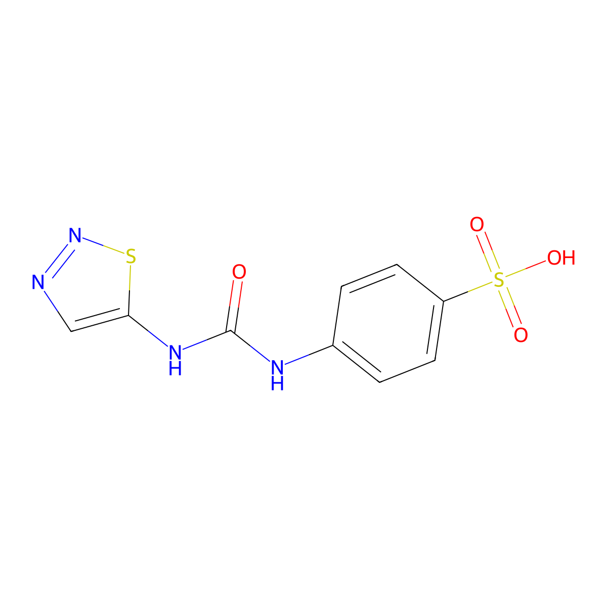 4-[(1,2,3-Thiadiazol-5-ylcarbamoyl)amino]benzenesulfonic acid molecular structure, CAS 675827-14-2