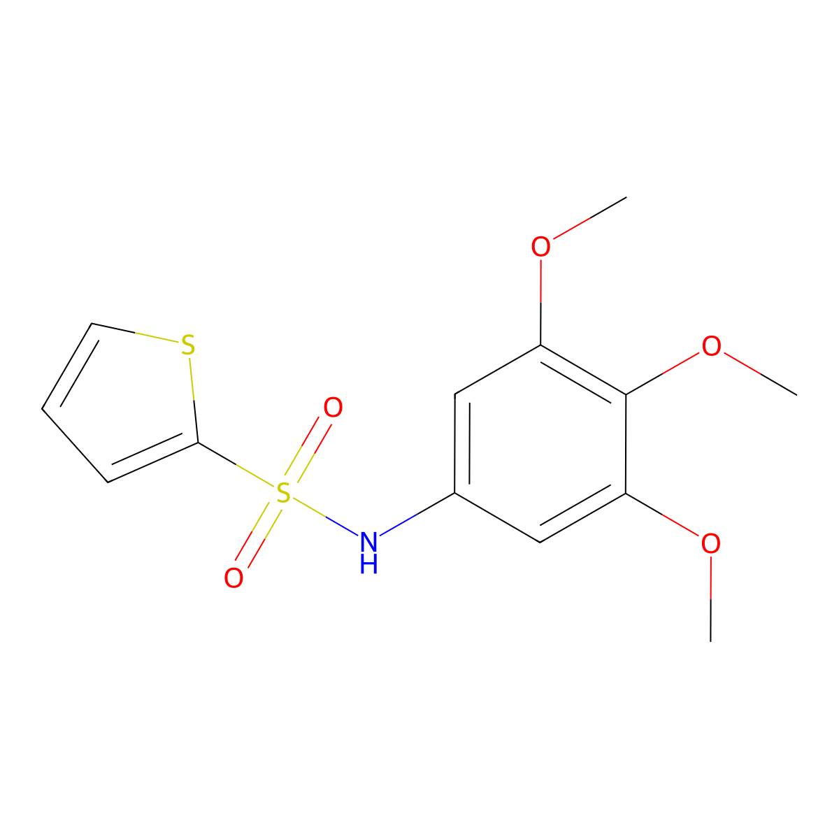 N-(3,4,5-trimethoxyphenyl)thiophene-2-sulfonamide molecular structure, CAS 675827-57-3