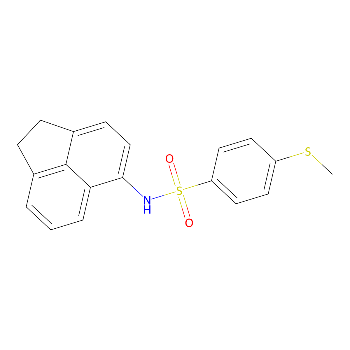 N-(1,2-dihydro-5-acenaphthylenyl)-4-(methylthio)benzenesulfonamide molecular structure, CAS 675830-25-8