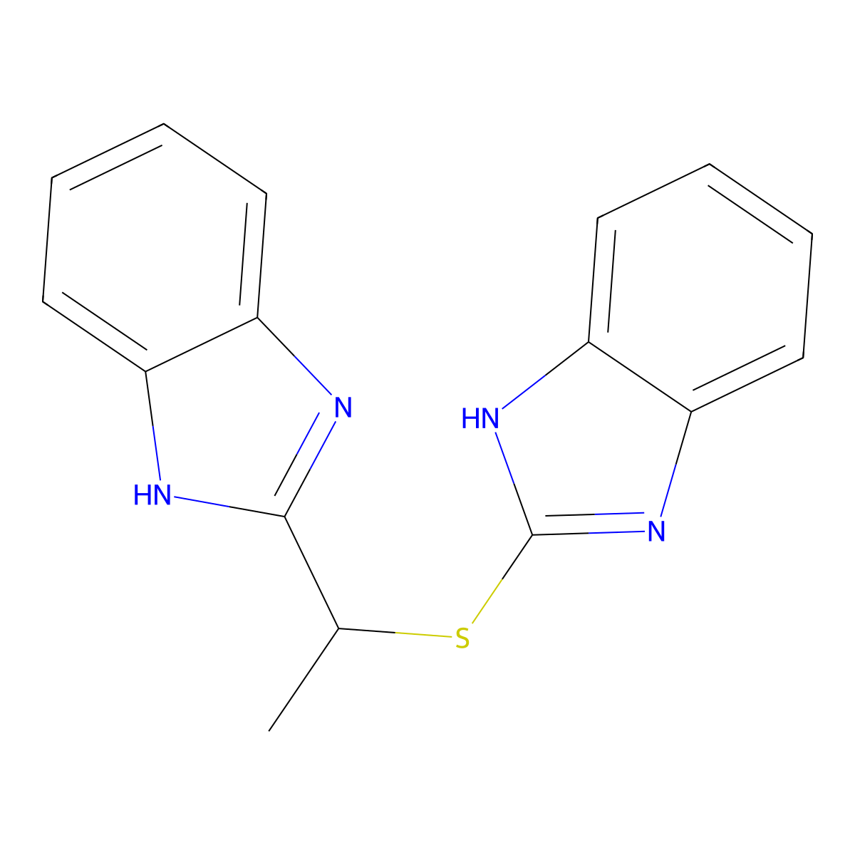 2-[1-(1H-benzimidazol-2-yl)ethylsulfanyl]-1H-benzimidazole molecular structure, CAS 675830-30-5