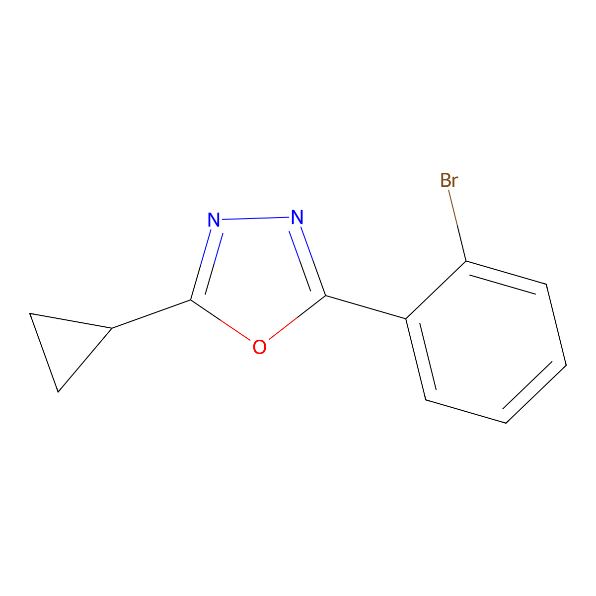 2-(2-Bromophenyl)-5-cyclopropyl-1,3,4-oxadiazole molecular structure, CAS 675830-41-8