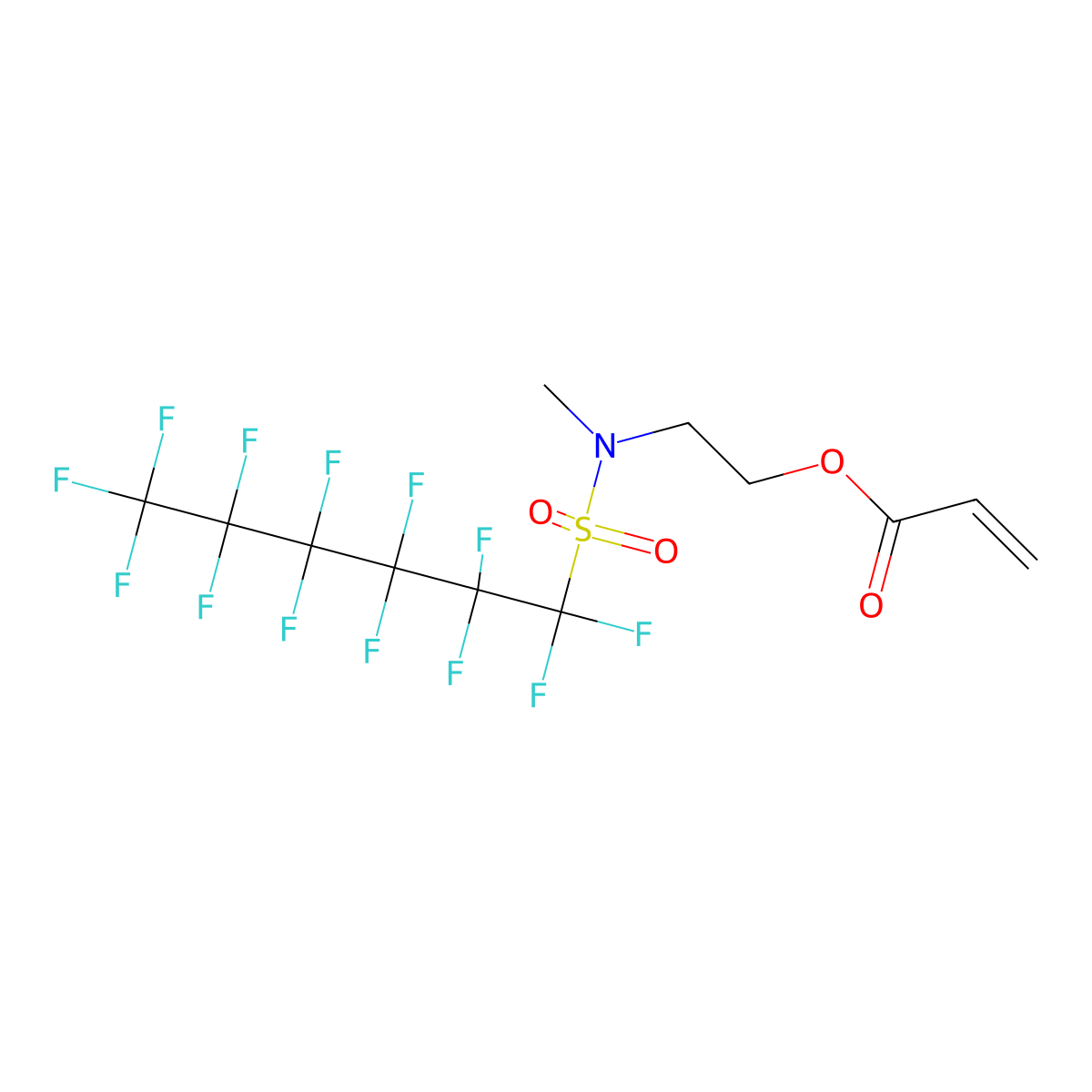 2-Propenoic acid, 2-[methyl[(1,1,2,2,3,3,4,4,5,5,6,6,6-tridecafluorohexyl)sulfonyl]amino]ethyl ester molecular structure, CAS 67584-57-0