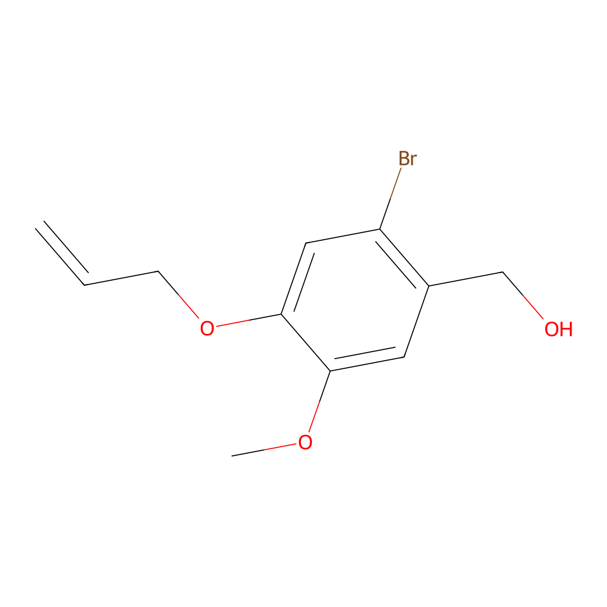 [2-Bromo-5-methoxy-4-(prop-2-en-1-yloxy)phenyl]methanol molecular structure, CAS 675841-89-1