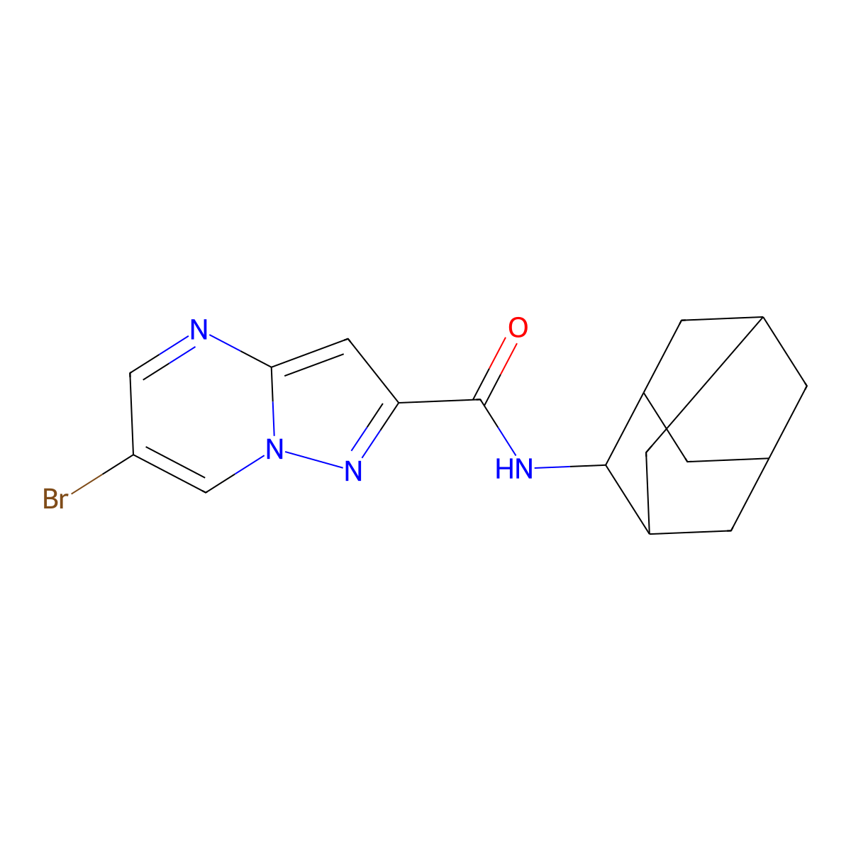 N-(2-adamantyl)-6-bromopyrazolo[1,5-a]pyrimidine-2-carboxamide molecular structure, CAS 675842-27-0