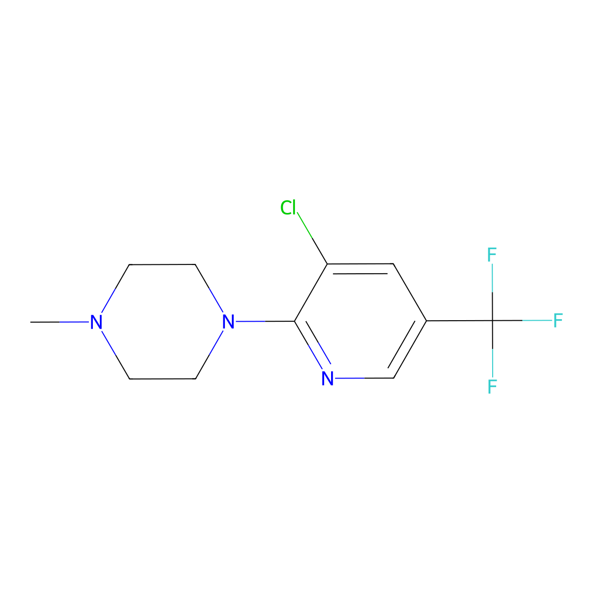 1-(3-Chloro-5-(trifluoromethyl)pyridin-2-yl)-4-methylpiperazine molecular structure, CAS 675844-41-4