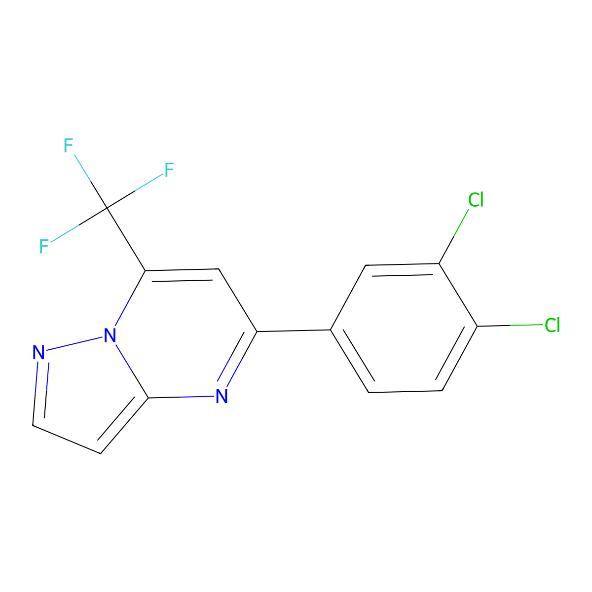 5-(3,4-Dichlorophenyl)-7-(trifluoromethyl)pyrazolo[1,5-a]pyrimidine molecular structure, CAS 675844-45-8