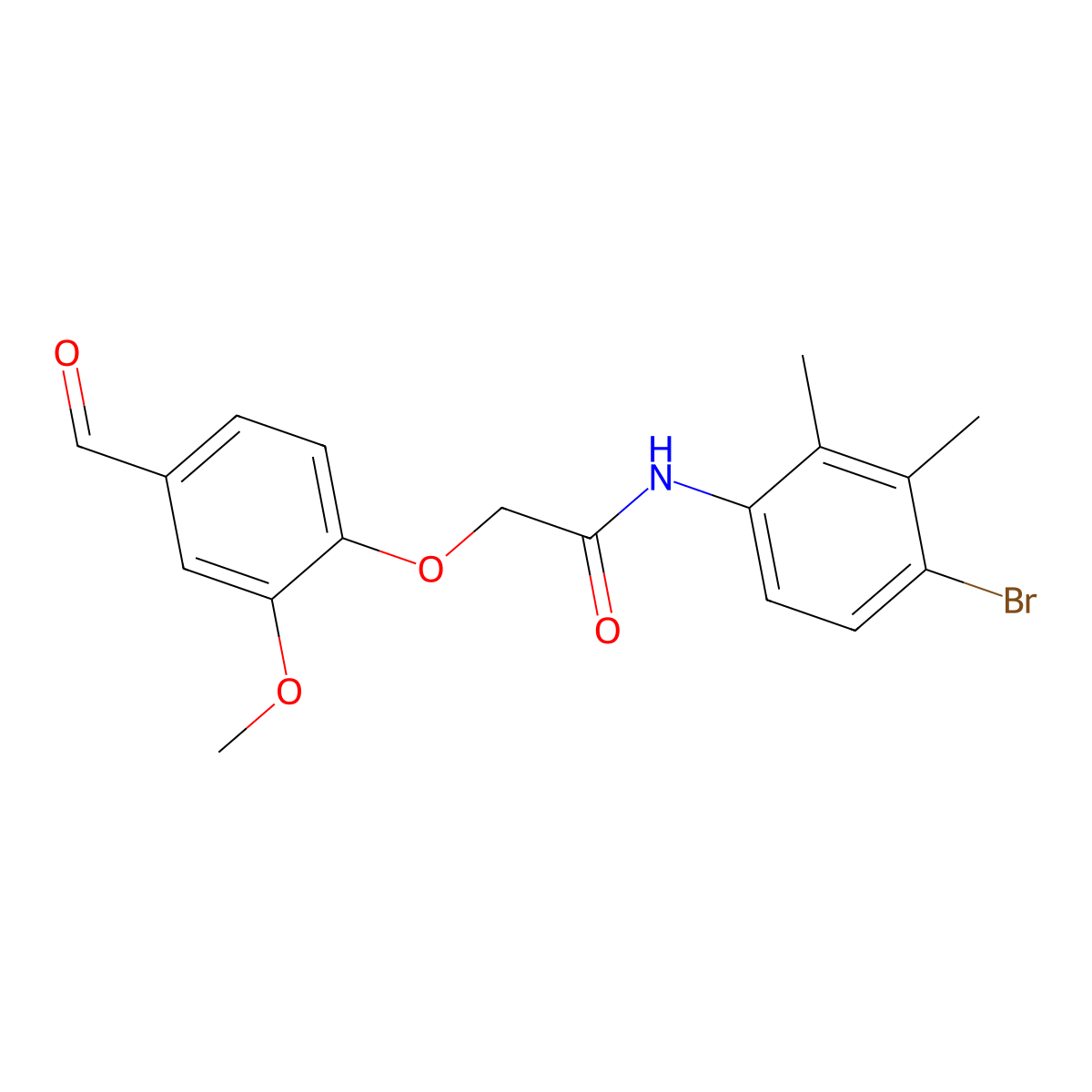 N-(4-bromo-2,3-dimethylphenyl)-2-(4-formyl-2-methoxyphenoxy)acetamide molecular structure, CAS 675855-76-2