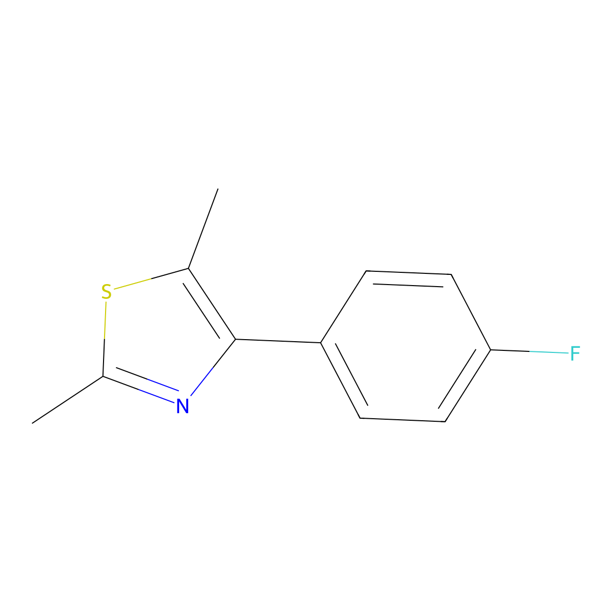 4-(4-Fluorophenyl)-2,5-dimethylthiazole molecular structure, CAS 675856-63-0