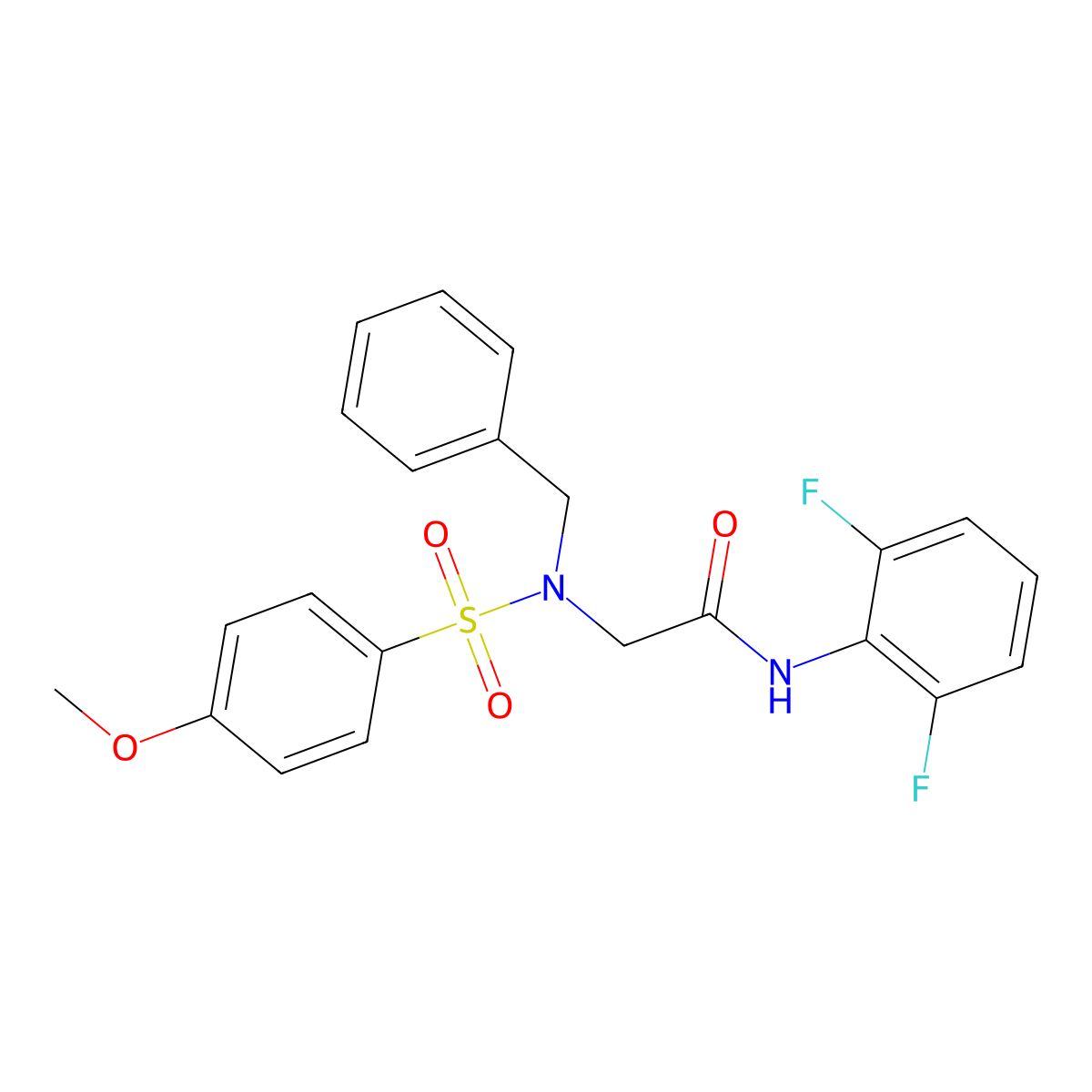 2-[benzyl-(4-methoxyphenyl)sulfonylamino]-N-(2,6-difluorophenyl)acetamide molecular structure, CAS 675861-04-8