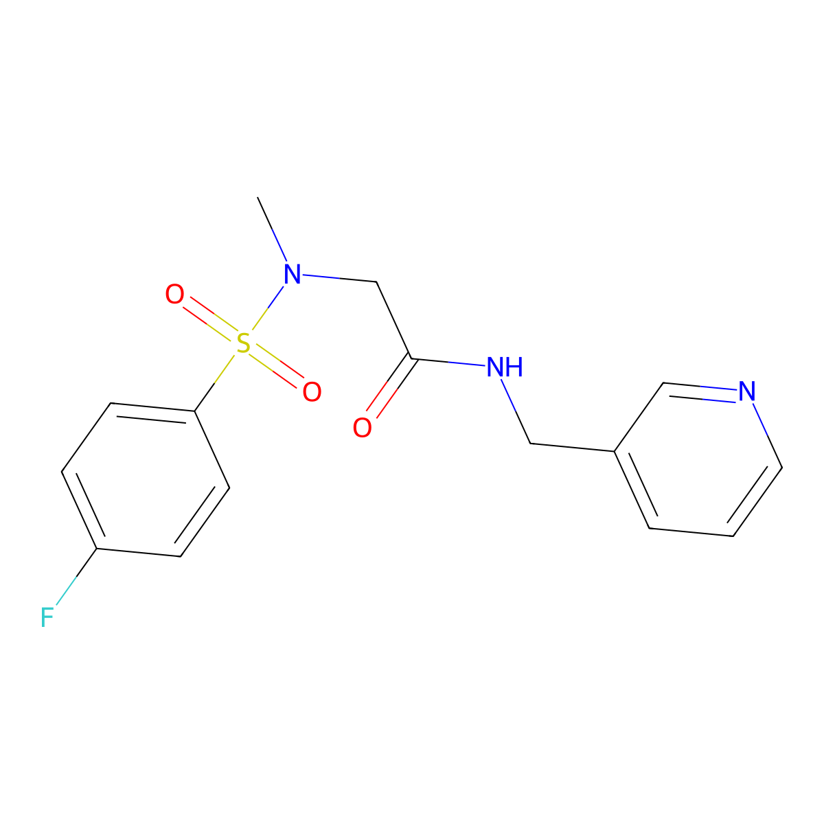 2-[(4-fluorophenyl)sulfonyl-methylamino]-N-(pyridin-3-ylmethyl)acetamide molecular structure, CAS 675861-38-8