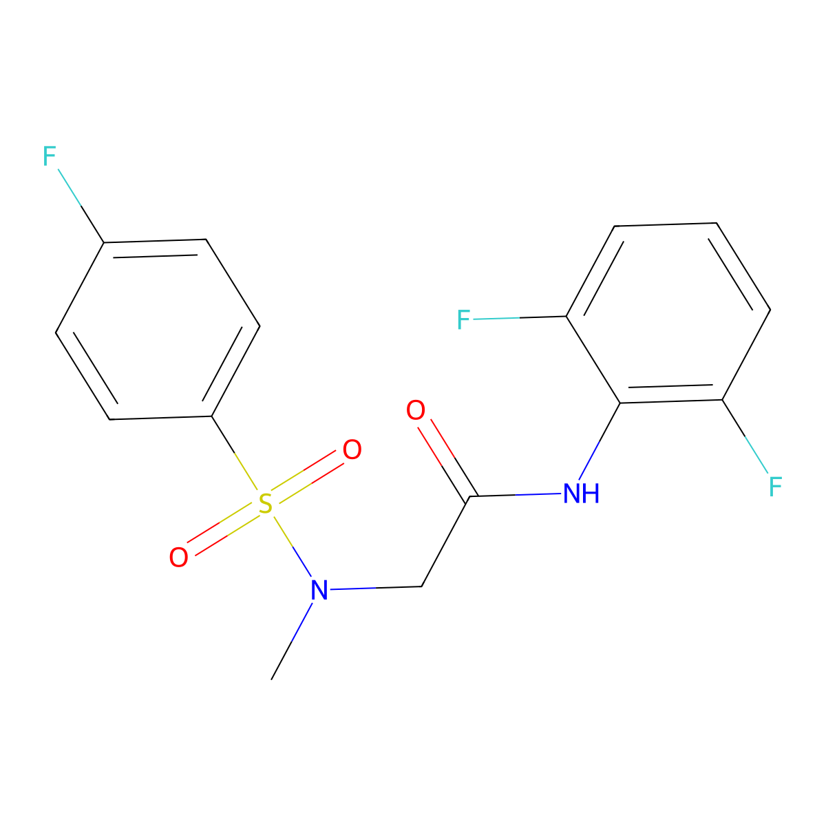 N-(2,6-difluorophenyl)-2-[(4-fluorophenyl)sulfonyl-methylamino]acetamide molecular structure, CAS 675861-44-6