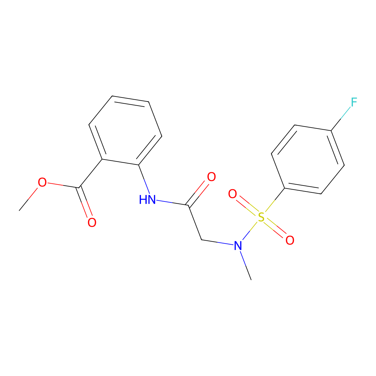 methyl 2-({N-[(4-fluorophenyl)sulfonyl]-N-methylglycyl}amino)benzoate molecular structure, CAS 675861-58-2