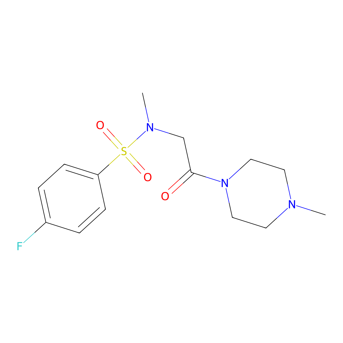 4-fluoro-N-methyl-N-[2-(4-methylpiperazin-1-yl)-2-oxoethyl]benzenesulfonamide molecular structure, CAS 675861-67-3
