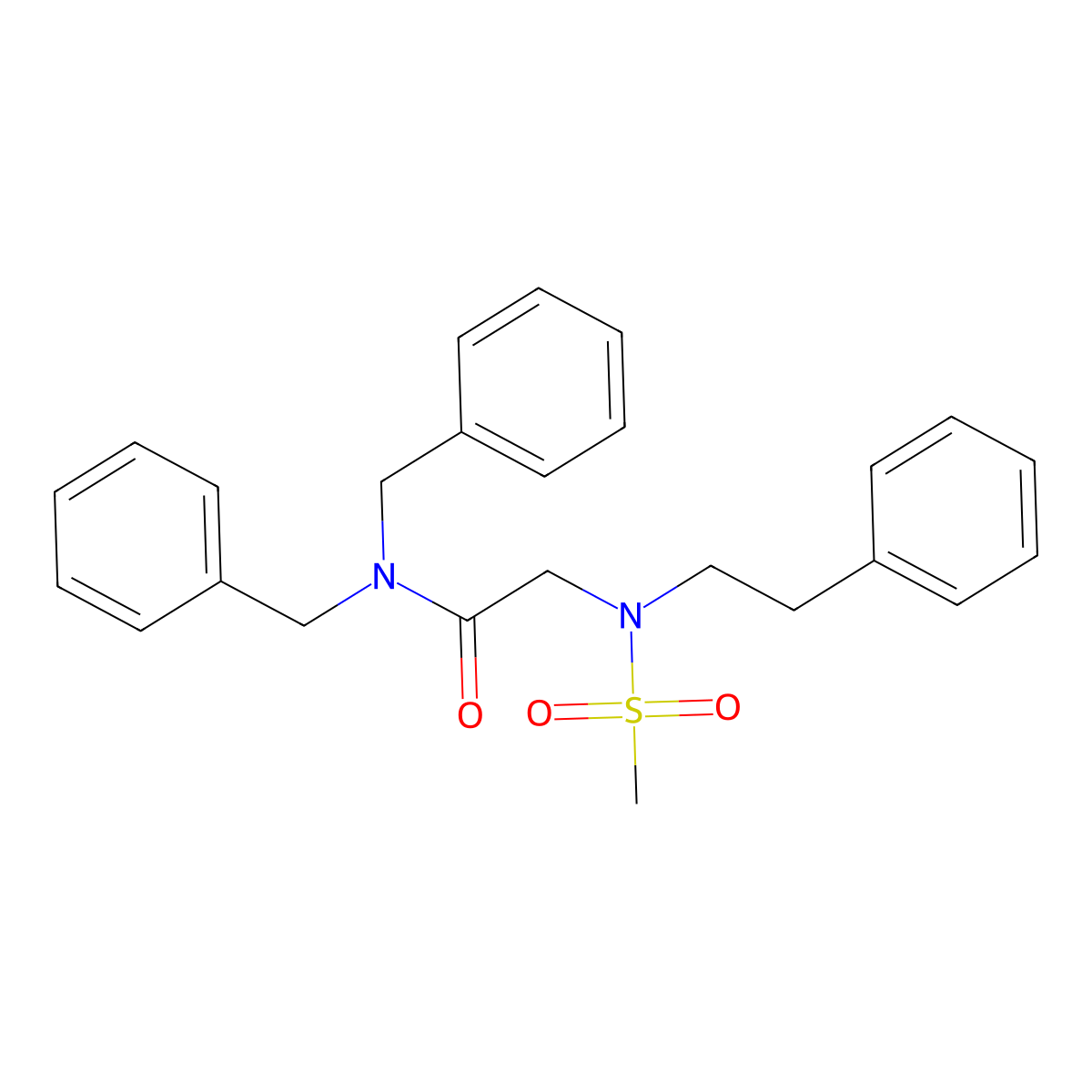 N,N-dibenzyl-N~2~-(methylsulfonyl)-N~2~-(2-phenylethyl)glycinamide molecular structure, CAS 675862-78-9