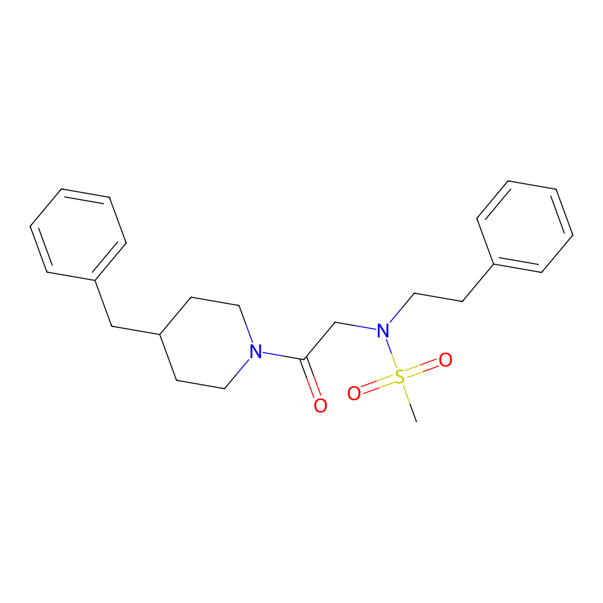 N-[2-(4-benzylpiperidin-1-yl)-2-oxoethyl]-N-(2-phenylethyl)methanesulfonamide molecular structure, CAS 675862-82-5