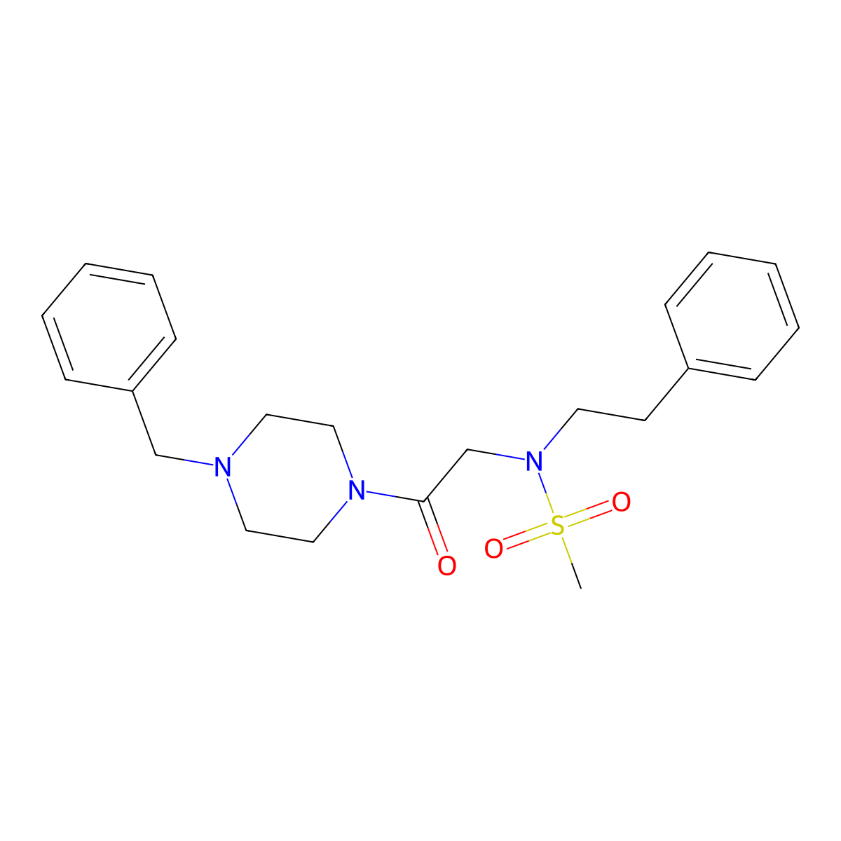 N-[2-(4-benzylpiperazin-1-yl)-2-oxoethyl]-N-(2-phenylethyl)methanesulfonamide molecular structure, CAS 675862-86-9