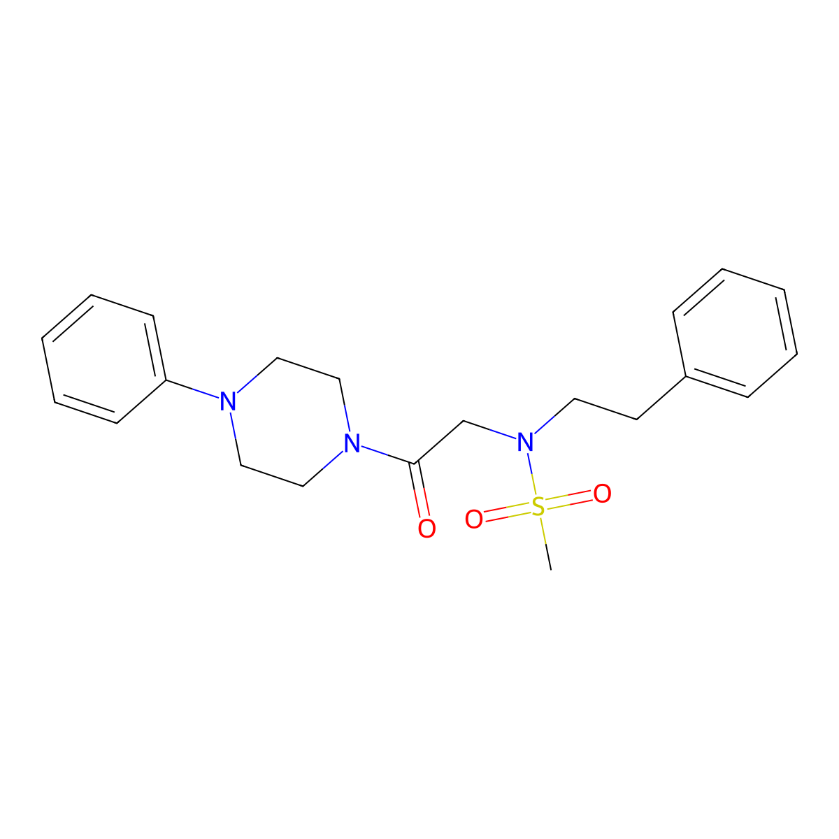 N-[2-oxo-2-(4-phenylpiperazin-1-yl)ethyl]-N-(2-phenylethyl)methanesulfonamide molecular structure, CAS 675862-88-1