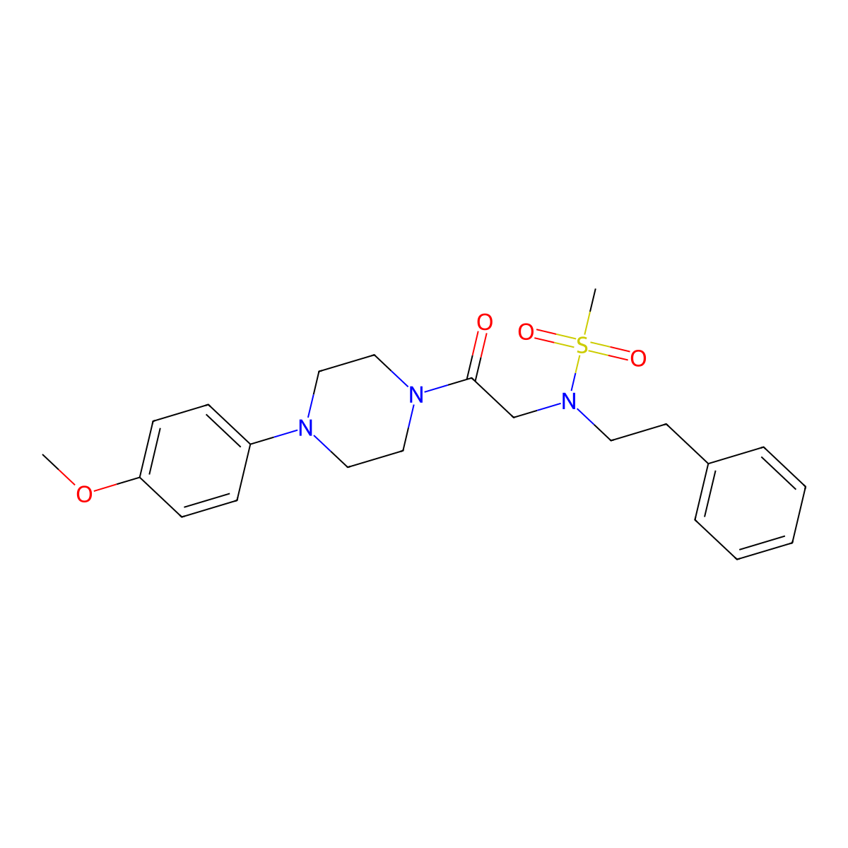 N-{2-[4-(4-methoxyphenyl)piperazin-1-yl]-2-oxoethyl}-N-(2-phenylethyl)methanesulfonamide molecular structure, CAS 675862-94-9