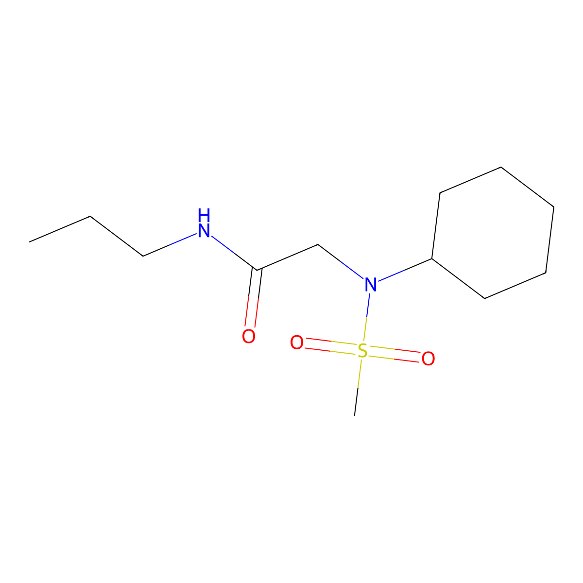 2-[cyclohexyl(methylsulfonyl)amino]-N-propylacetamide molecular structure, CAS 675863-00-0