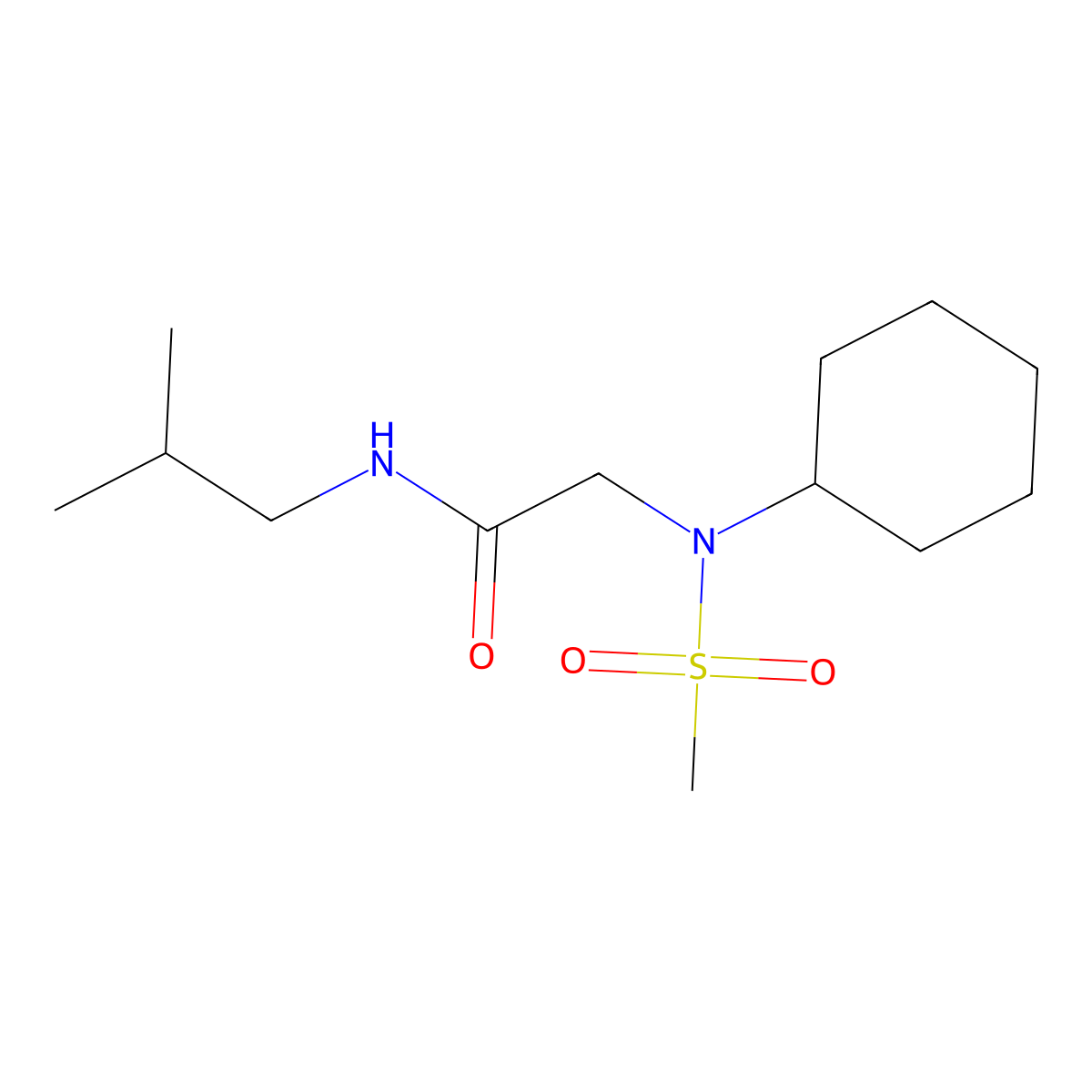 2-[cyclohexyl(methylsulfonyl)amino]-N-(2-methylpropyl)acetamide molecular structure, CAS 675863-03-3