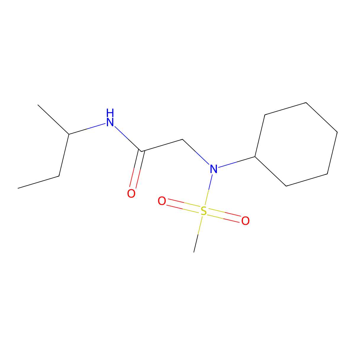N-(sec-butyl)-2-[cyclohexyl(methylsulfonyl)amino]acetamide molecular structure, CAS 675863-04-4