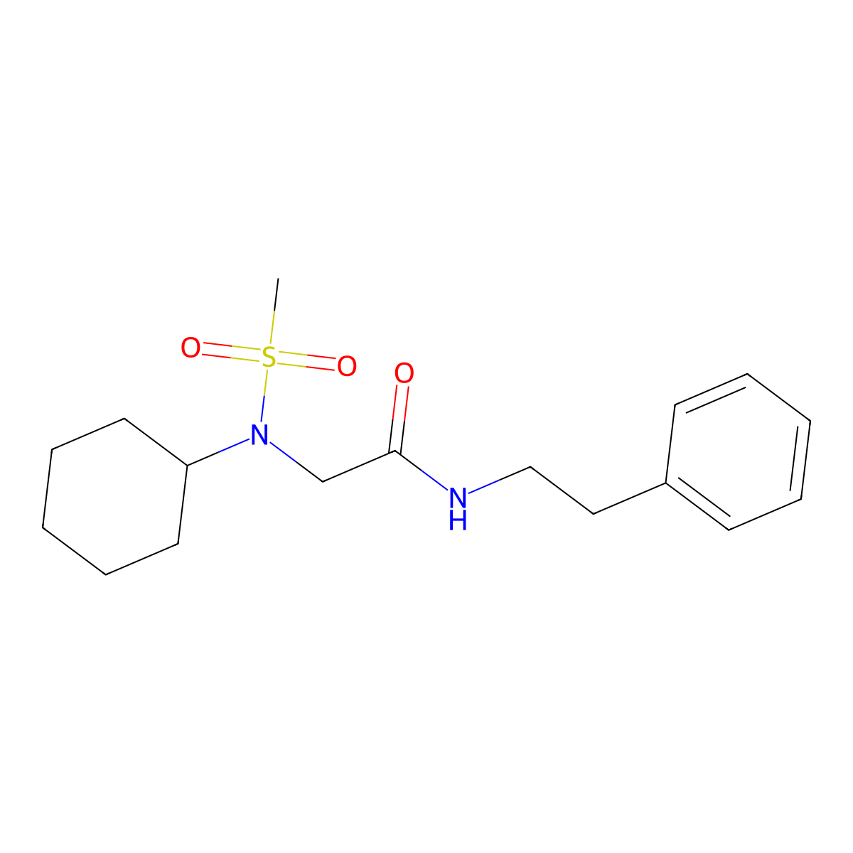 2-[cyclohexyl(methylsulfonyl)amino]-N-(2-phenylethyl)acetamide molecular structure, CAS 675863-17-9