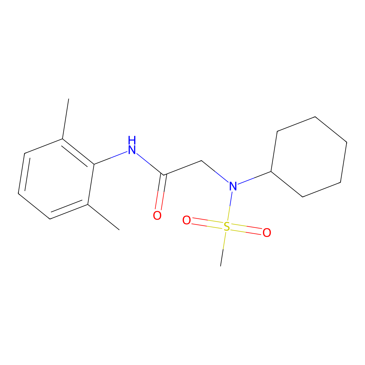 2-[cyclohexyl(methylsulfonyl)amino]-N-(2,6-dimethylphenyl)acetamide molecular structure, CAS 675863-28-2