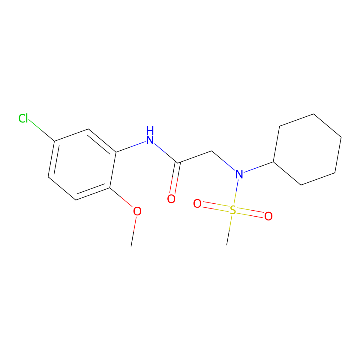 N-(5-chloro-2-methoxyphenyl)-2-[cyclohexyl(methylsulfonyl)amino]acetamide molecular structure, CAS 675863-57-7