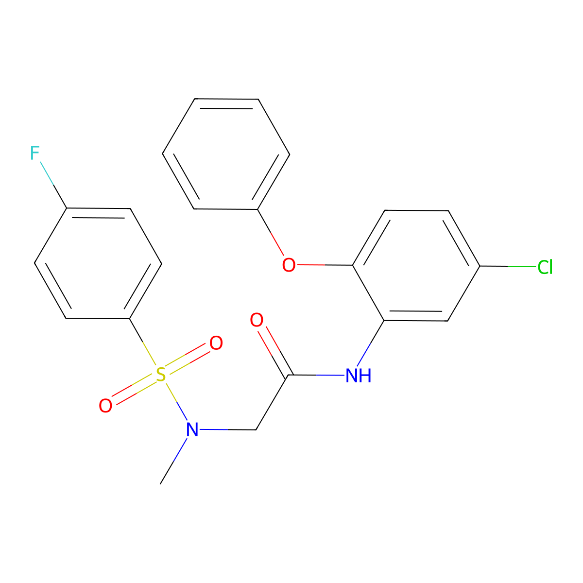 N-(5-chloro-2-phenoxyphenyl)-2-[(4-fluorophenyl)sulfonyl-methylamino]acetamide molecular structure, CAS 675864-57-0