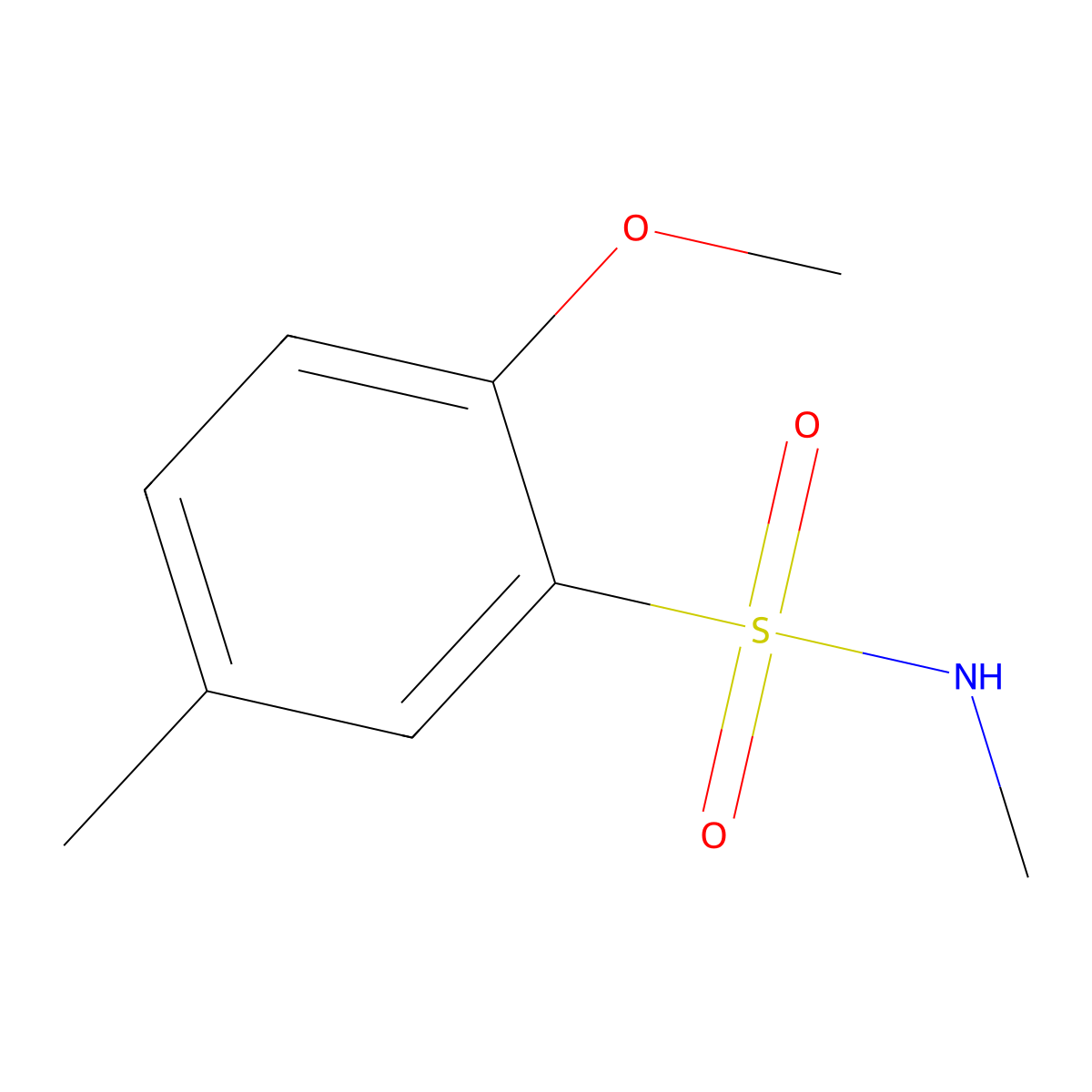2-methoxy-N,5-dimethylbenzenesulfonamide molecular structure, CAS 675864-78-5