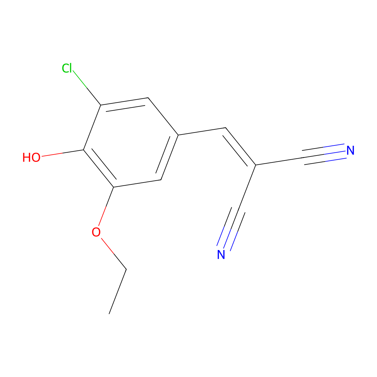 (3-Chloro-5-ethoxy-4-hydroxybenzylidene)propanedinitrile molecular structure, CAS 675869-29-1