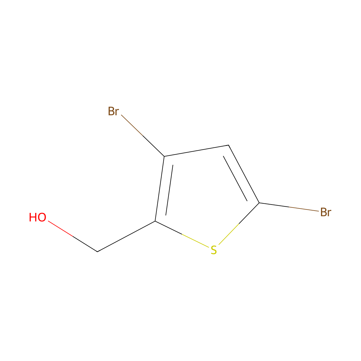 (3,5-Dibromothiophen-2-yl)methanol molecular structure, CAS 675872-43-2