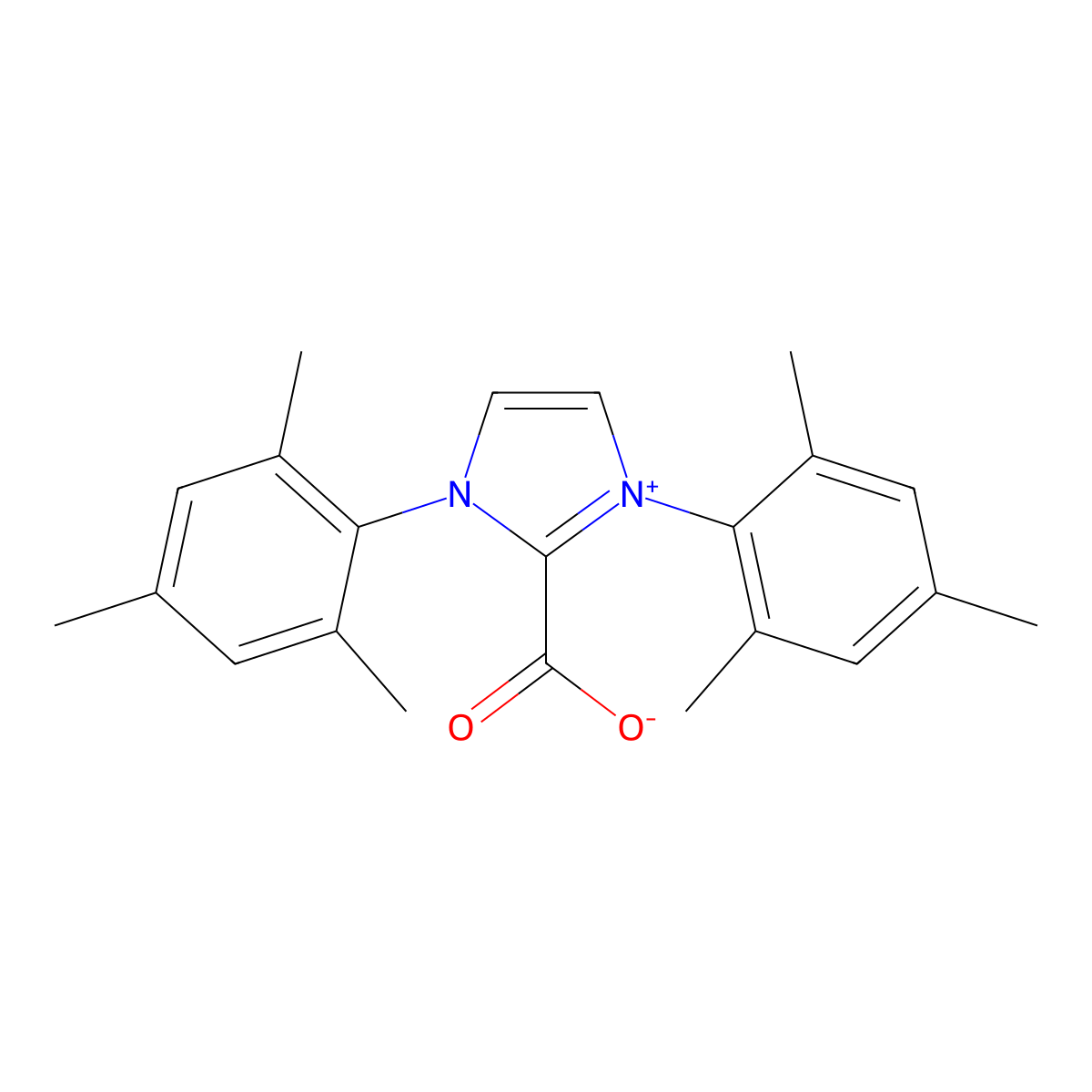 1,3-Dimesitylimidazolium-2-carboxylate molecular structure, CAS 675877-56-2