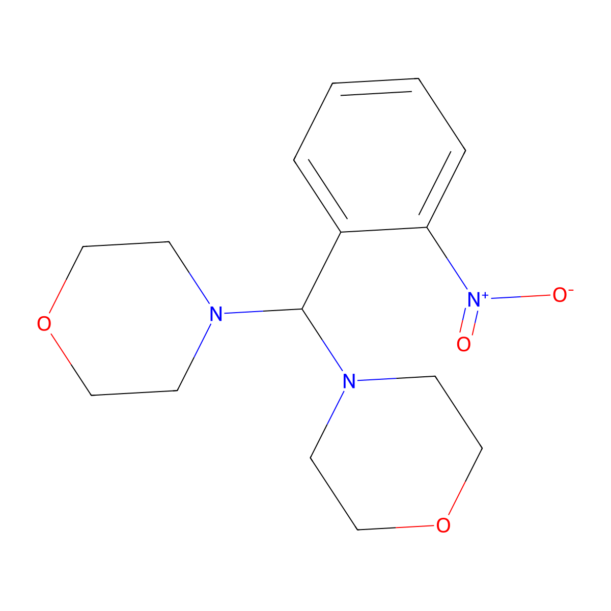 4,4'-((2-Nitrophenyl)methylene)bis(morpholine) molecular structure, CAS 67589-22-4