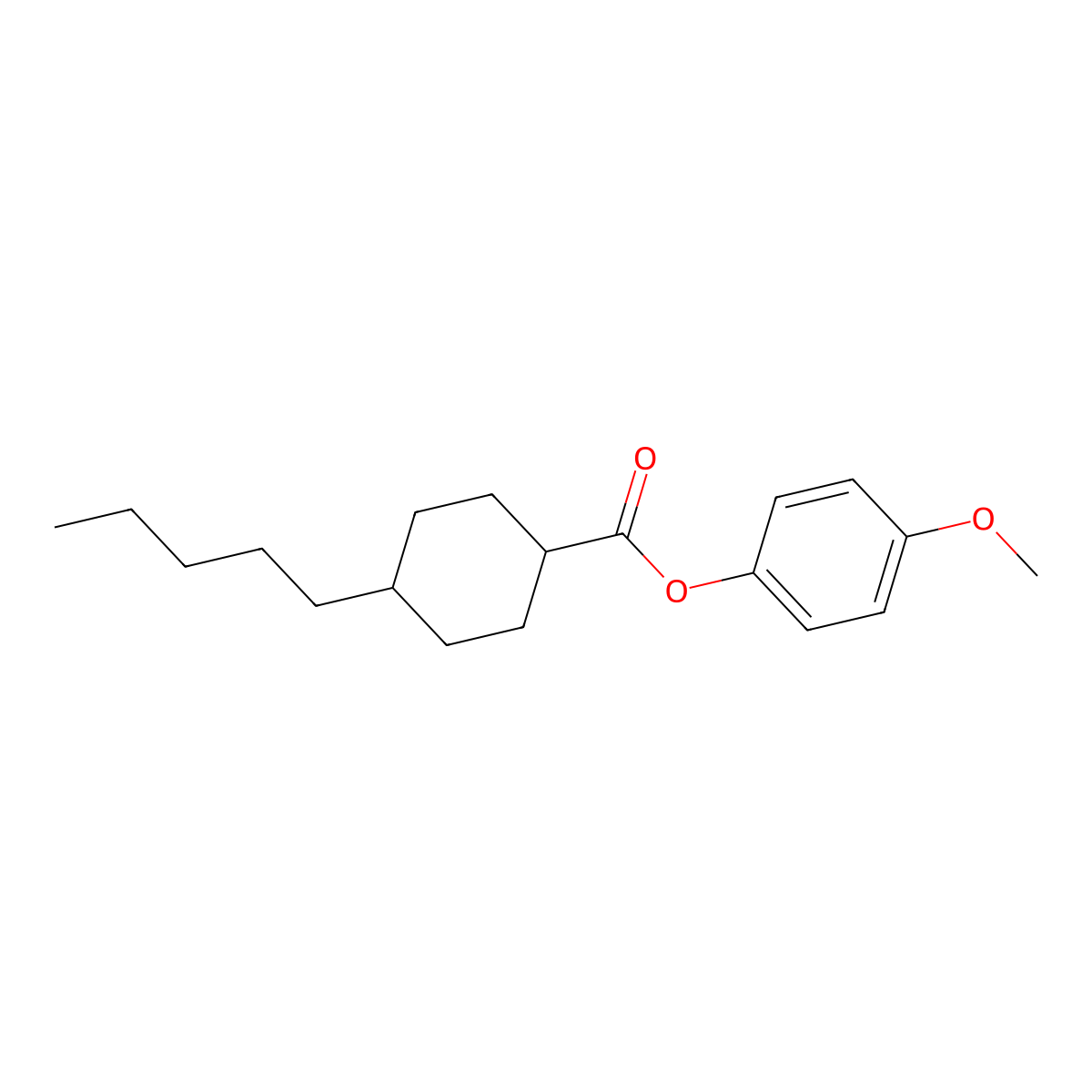4-Methoxyphenyl trans-4-pentylcyclohexanoate molecular structure, CAS 67589-52-0